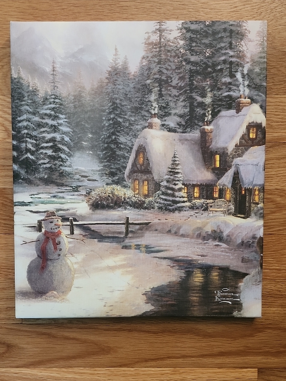 Thomas Kinkade Holiday At Winter's Glen Wrapped Canvas Art